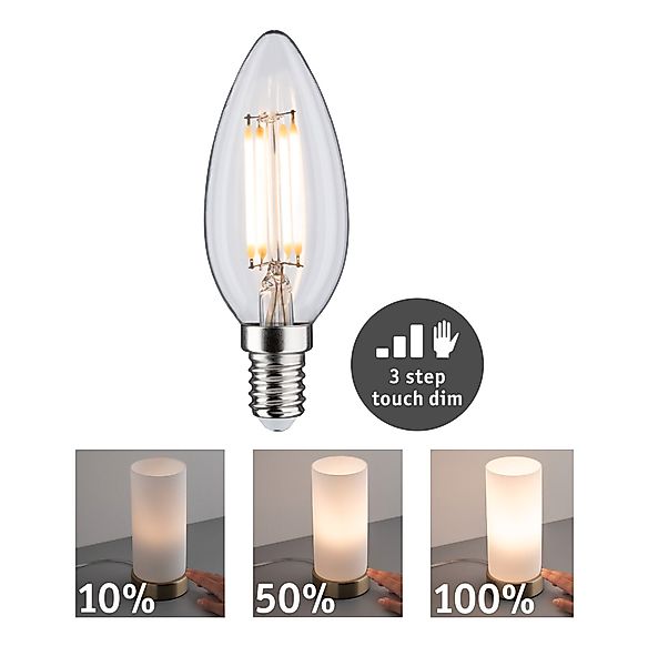 Paulmann "Filament 230V Touch Dim LED Kerze E14 432lm 5W 2700K dimmbar Klar günstig online kaufen