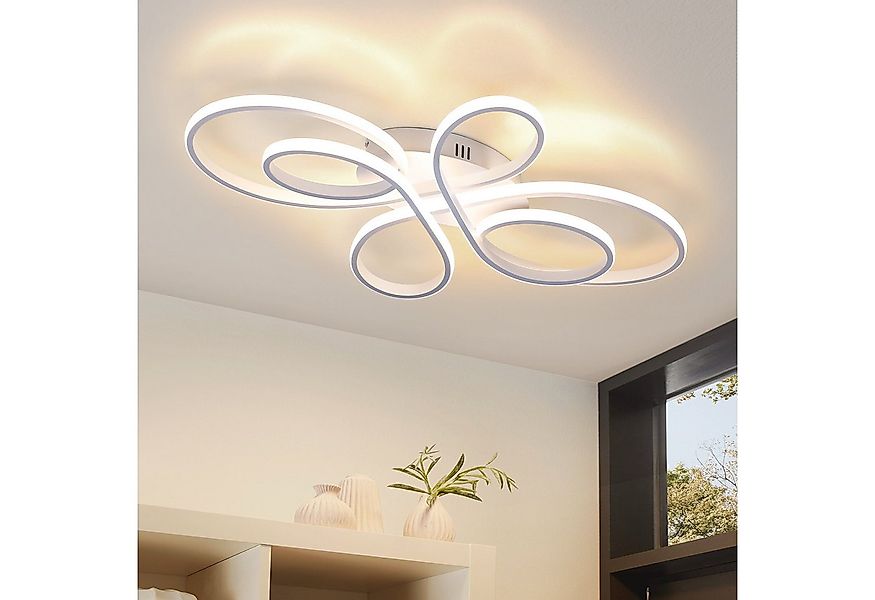 Nettlife LED Deckenleuchte Modern Schwarz Dimmbar Wohnzimmer 65W 40/66/80/1 günstig online kaufen