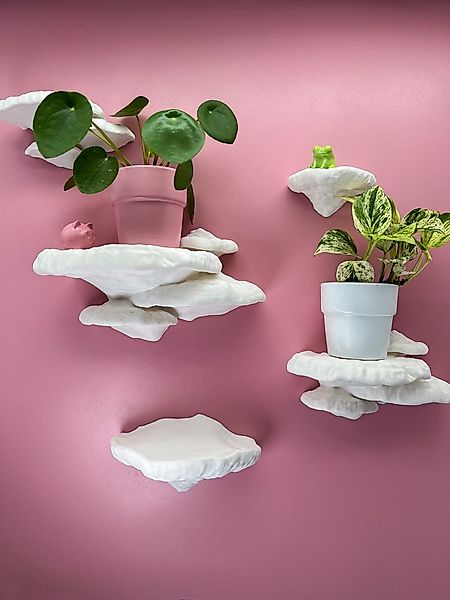 Roomberry Deko-Wandregal Baumschwamm Pilz Wandregal-Set, 5-teilig, Schweben günstig online kaufen