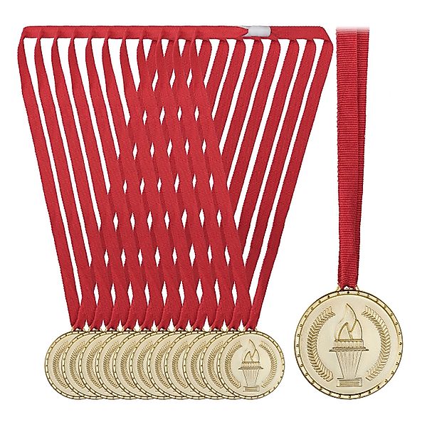 relaxdays Dekoobjekt Goldmedaille für Kinder 12er günstig online kaufen