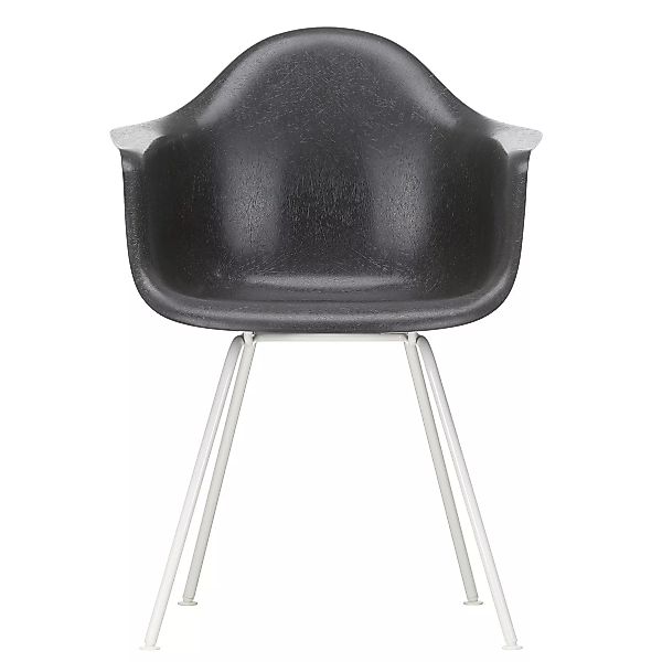 Vitra - Eames Fiberglass Armchair DAX Gestell weiß - Elefantengrau/Sitzscha günstig online kaufen