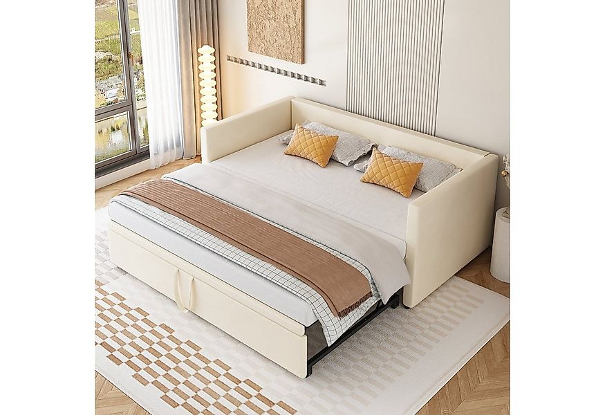 Flieks Daybett, Tagesbett Schlafsofa mit Unterbett 90x200cm/180x200cm Samt günstig online kaufen
