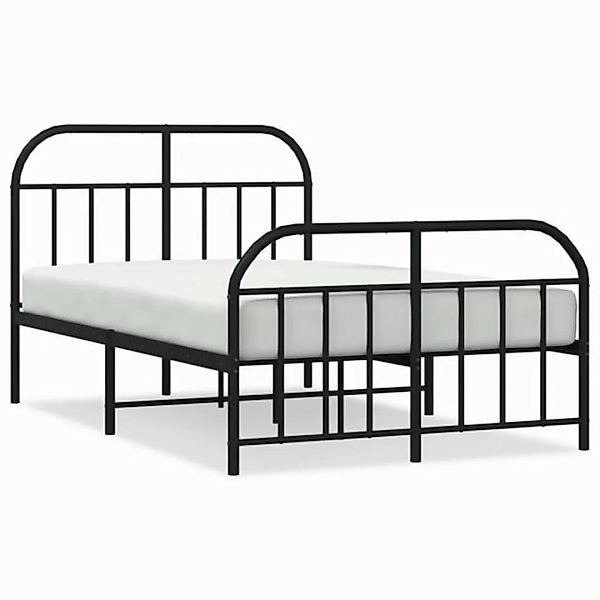 furnicato Bettgestell mit Kopf- und Fußteil Metall Schwarz 120x190 cm (1-tl günstig online kaufen