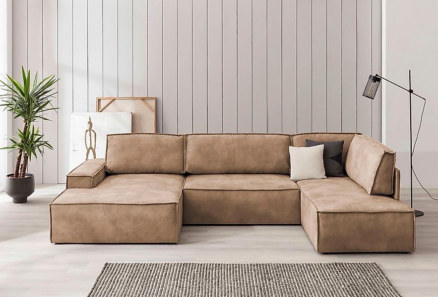 Home affaire Wohnlandschaft "SHERWOOD 329 cm, U-Form, Schlafsofa,", Schlaff günstig online kaufen