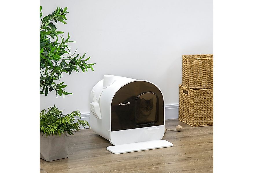PawHut Katzentoilette Streuschaufel, Streufangmatte mit Deckel, für Wohnzim günstig online kaufen