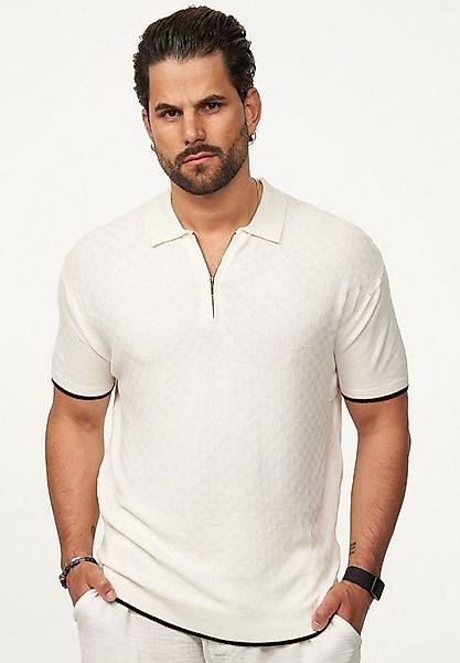 SOULSTAR Poloshirt mit Half-Zip Herren Kurzarm Strick Polo-Hemd T-Shirt günstig online kaufen