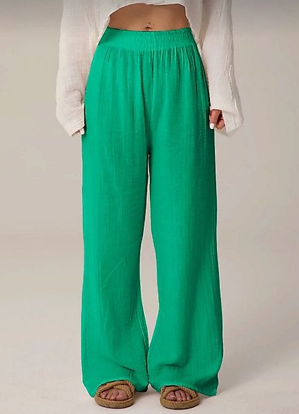 fashionshowcase Palazzohose Damen Sommerhose aus Musselin günstig online kaufen