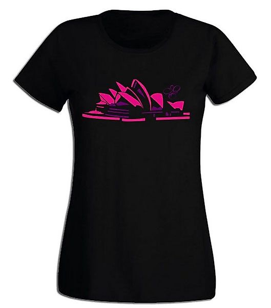 G-graphics T-Shirt Damen T-Shirt - Oper von Sydney Pink-Purple-Collection, günstig online kaufen