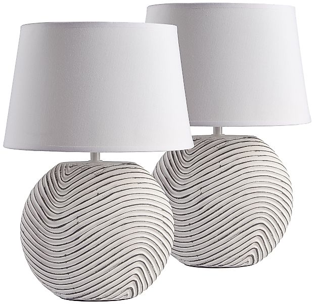 BRUBAKER Nachttischlampe 2er Set Tischlampe "Zen günstig online kaufen