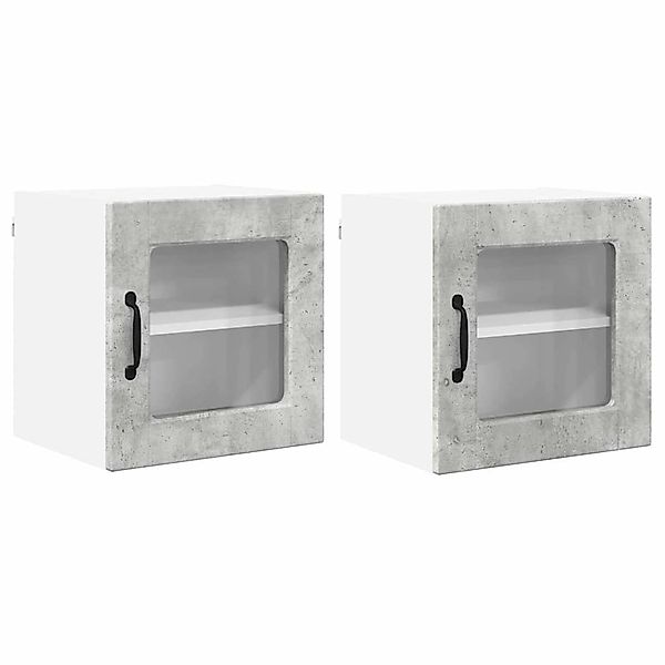 vidaXL Küchenwandschrank mit Regal 2 Stk Beton Grau 40 x 31 x 40 cm 885192 günstig online kaufen
