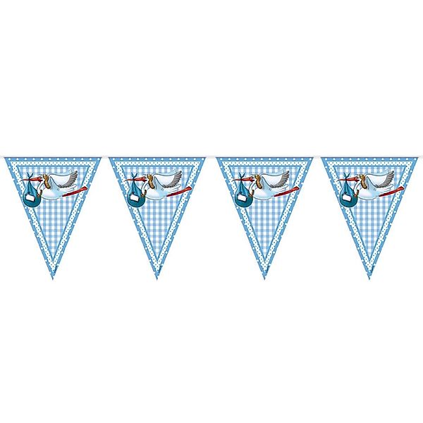 Folat Hängedekoration Storch Baby Wimpelkette blau günstig online kaufen