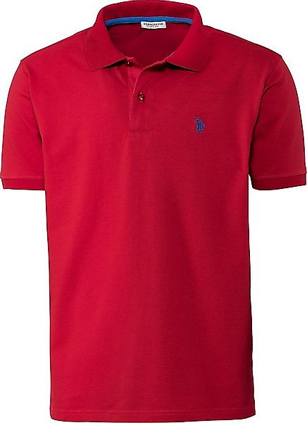 U.S. Polo Assn. Poloshirt schöne Piqué-Struktur und Logo-Stick im Kontrastt günstig online kaufen