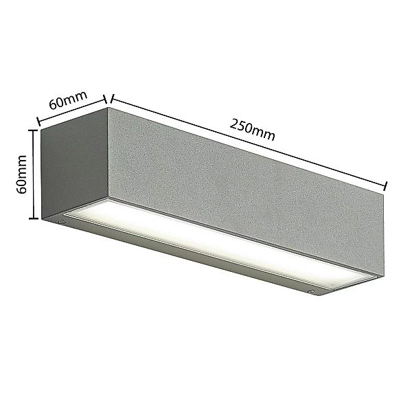 Arcchio LED-Außenwandlampe Lengo, CCT, 25 cm, 1-flg., grau günstig online kaufen