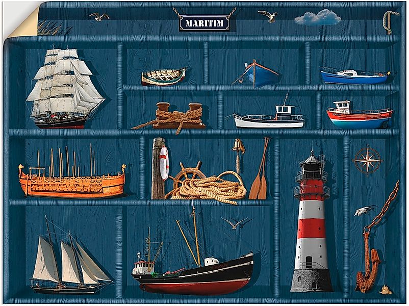 Artland Wandbild "Der maritime Setzkasten", Arrangements, (1 St.), als Lein günstig online kaufen