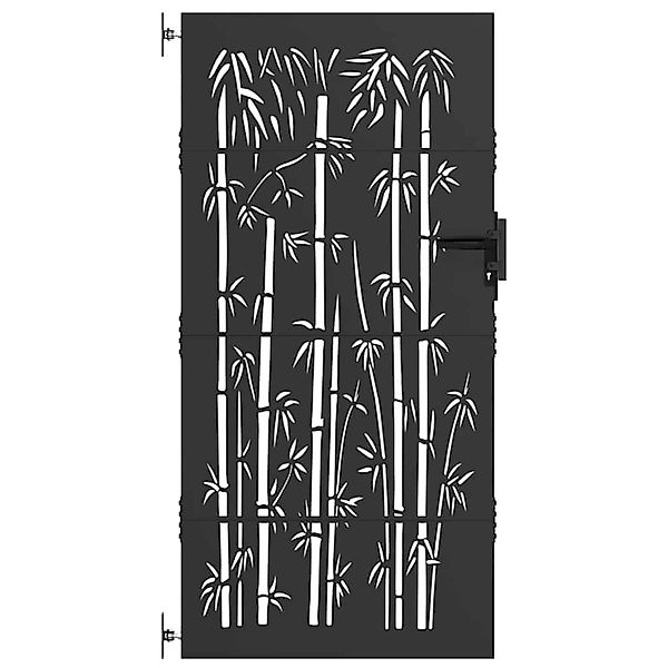 vidaXL Gartentor Schwarz 105 x 200 cm Pulverbeschichteter Stahl 42015873 günstig online kaufen