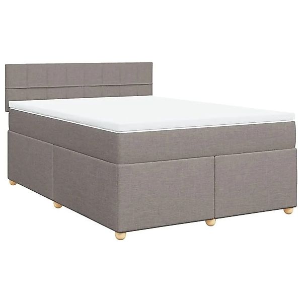vidaXL Boxspringbett mit Matratze Taupe 140x200 cm Stoff 3286707 günstig online kaufen