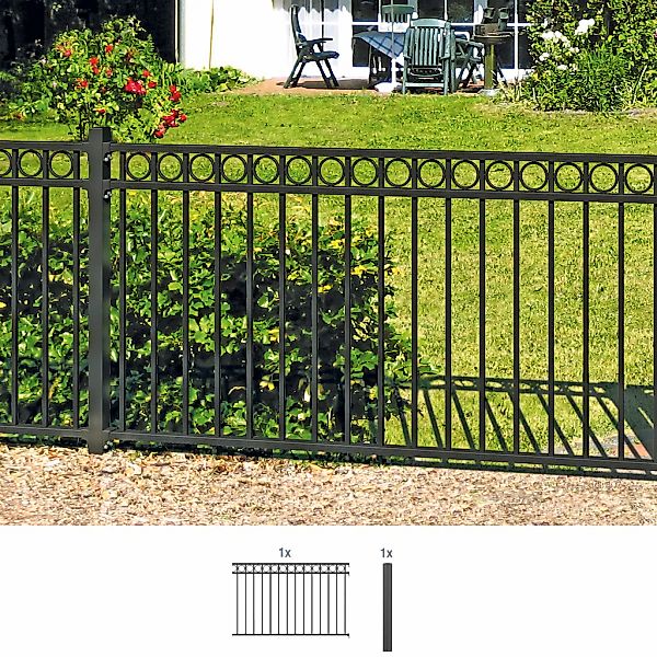 Alberts Metallzaun "Anbauset Circle" Höhe: 100 und 120 cm, Breite: 200 cm, günstig online kaufen