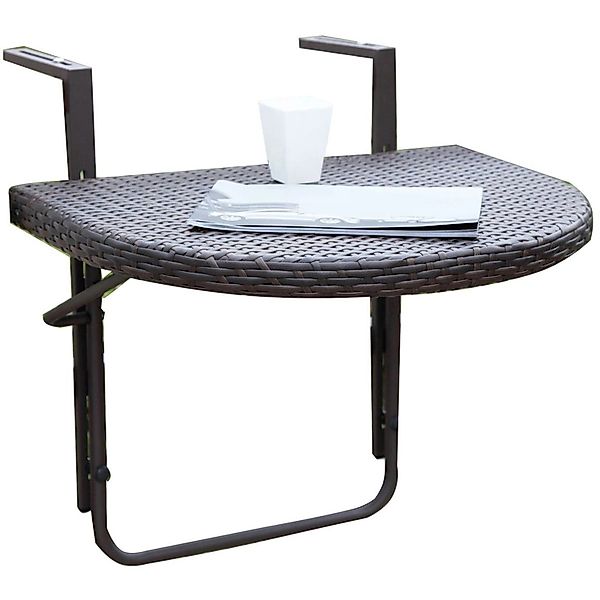 Garden Pleasure Balkonhängetisch Rattan, Polyrattan, klappbar, günstig online kaufen