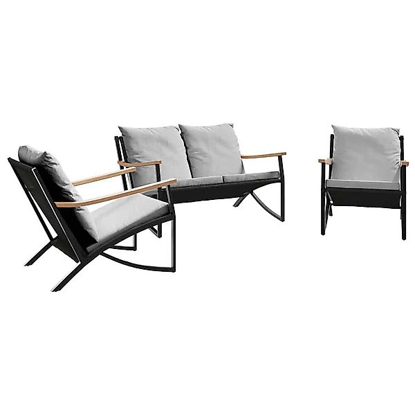 vidaXL Gartenlounge-Set 3-tlg. Balkonmöbel-Set mit Kissen günstig online kaufen
