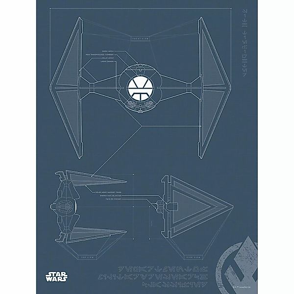 Disney Poster Star Wars Tie Fighter Dunkelblau 30 x 40 cm 611683 günstig online kaufen