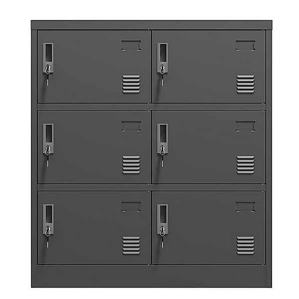 Gotagee Stauraumschrank 6-türiger Metallspind 90x40x100cm Sicherheitsschran günstig online kaufen