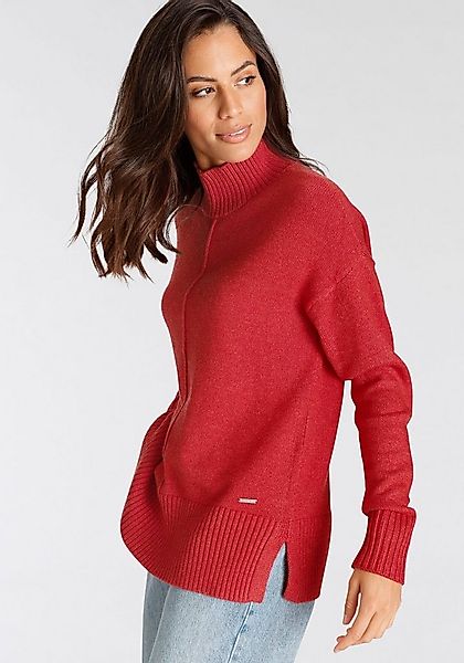 Laura Scott Stehkragenpullover mit Zierbiese in lässiger Passform günstig online kaufen