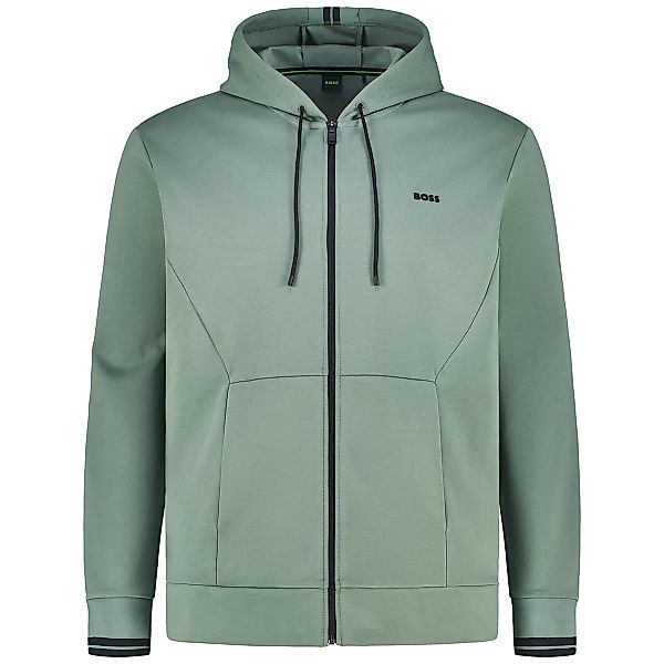 BOSS Sweatjacke mit Stretch Farbe dunkelgrün Größe: 5XL günstig online kaufen