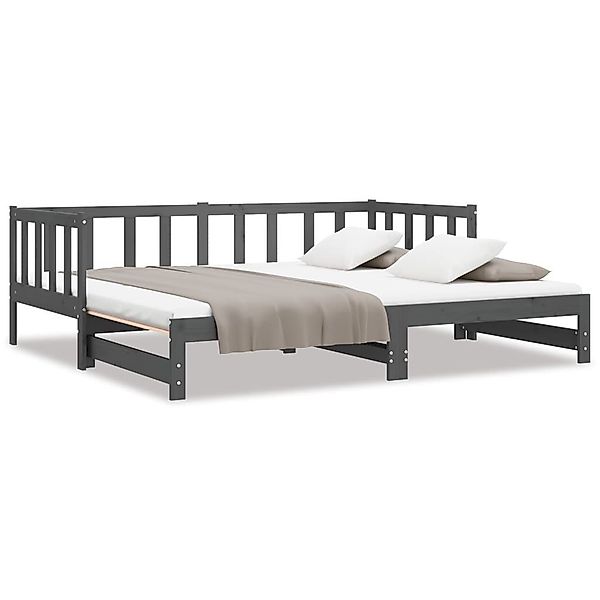 vidaXL Bett Tagesbett Ausziehbar Grau 2x(90x190) günstig online kaufen