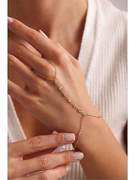 Nisan Ketten und Armband Set, Silber-Handkette, weißen Tropfen-Zirkonia, el günstig online kaufen