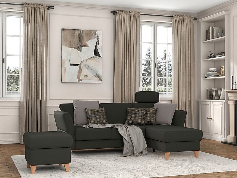 sit&more Ecksofa »Visby L-Form«, Wahlweise mit Bettfunktion und Bettkasten, günstig online kaufen