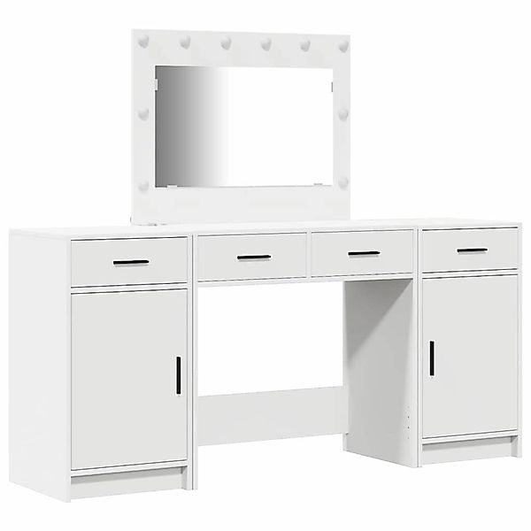 vidaXL Schminktisch mit Tür 3-Tlg Weiß 40 x 41 x 75 cm Holzwerkstoff 333424 günstig online kaufen