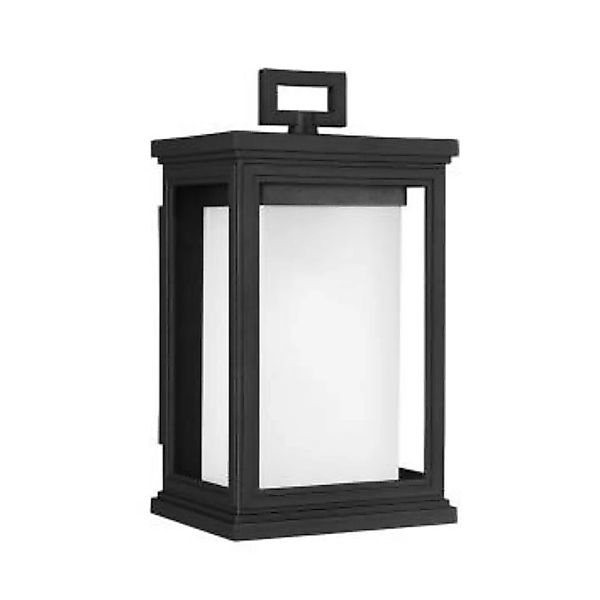 Wandlampe Außen Schwarz Weiß Stahl Glas IP44 E27 günstig online kaufen