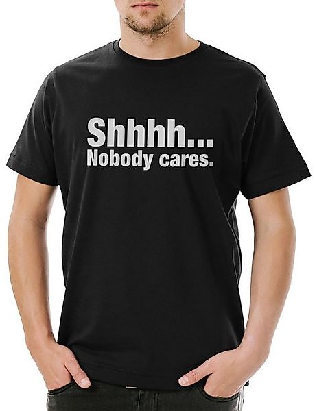 Urban Backwoods Print-Shirt Shhhh… Nobody Cares Herren T-Shirt Slogan Spruc günstig online kaufen