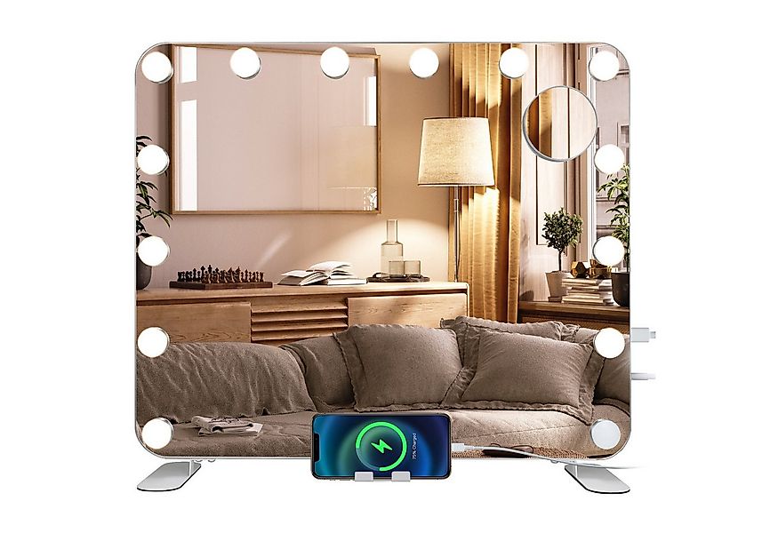 TLGREEN Kosmetikspiegel mit Beleuchtung,60x50 cm Hollywood Schminkspiegel m günstig online kaufen