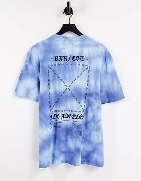 River Island – Blaues T-Shirt mit Farbverlauf günstig online kaufen