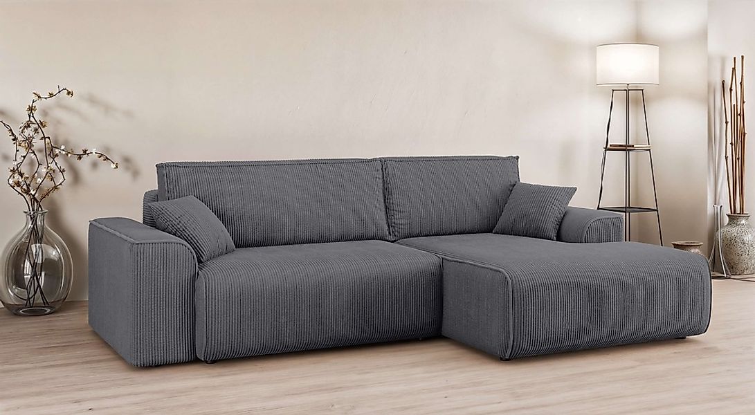 Home affaire Ecksofa "Santenay mit Bettfunktion und Bettkasten, Maße: B/T/H günstig online kaufen