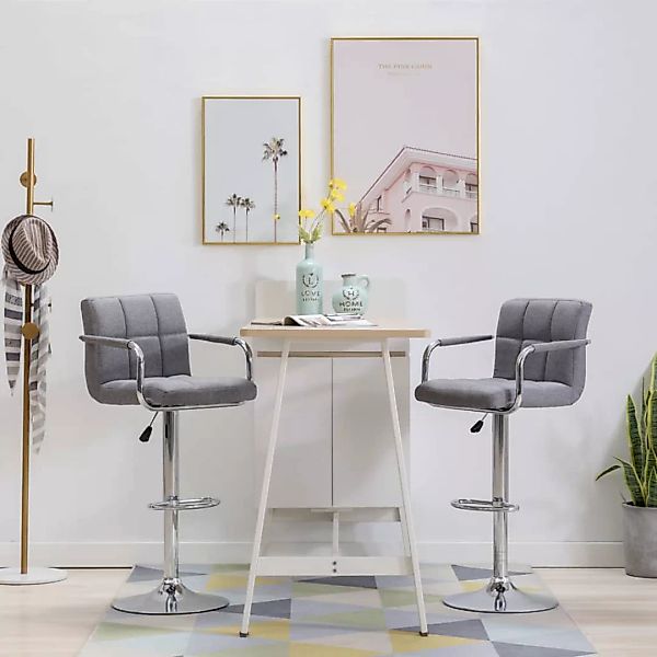 vidaXL Barhocker Barhocker 2 Stk. Hellgrau günstig online kaufen