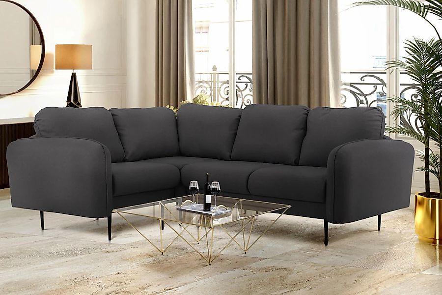 Leonique Ecksofa "Skidi L-Form", mit losen Rückenkissen und Keder oben auf günstig online kaufen