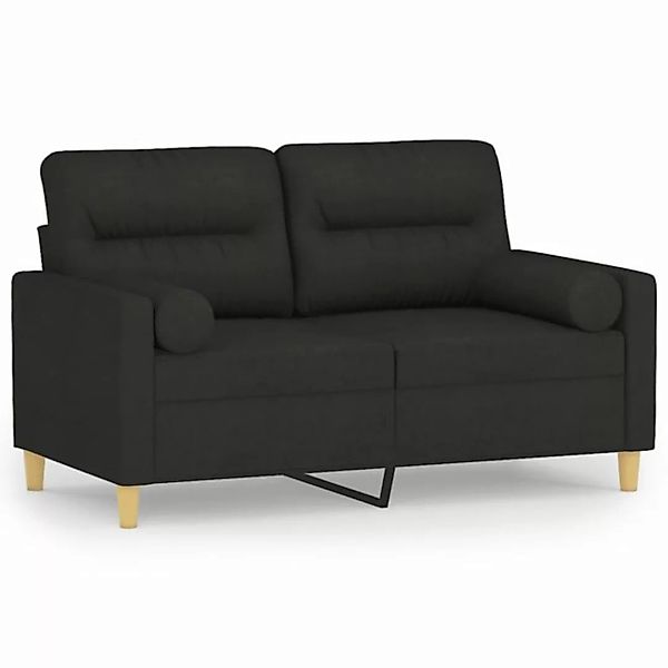 vidaXL Sofa 2-Sitzer-Sofa mit Zierkissen Schwarz 120 cm Stoff günstig online kaufen