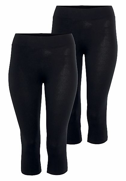 H.I.S Caprileggings Angenehmer Baumwollmix im praktischen 2er-Pack in 3/4-L günstig online kaufen