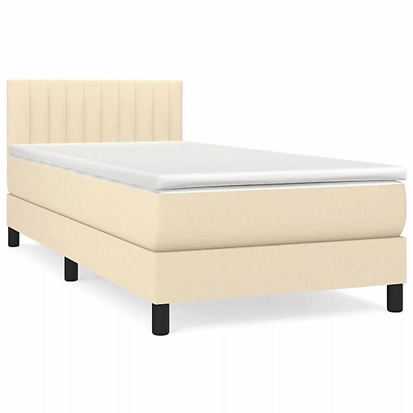 vidaXL Boxspringbett mit Matratze Creme 90x200 cm Stoff1373010 günstig online kaufen