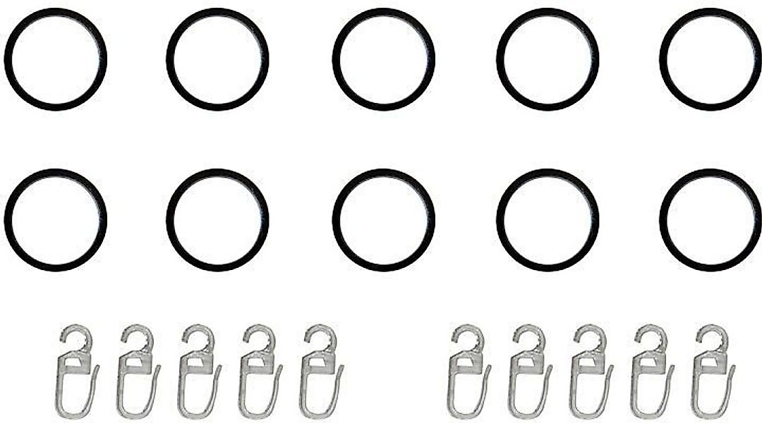 indeko Gardinenring, Gardinenstangen, (Set, 10-St., mit günstig online kaufen