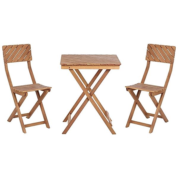 Beliani Bistro Set ARDORE Dunkler Holzfarbton günstig online kaufen
