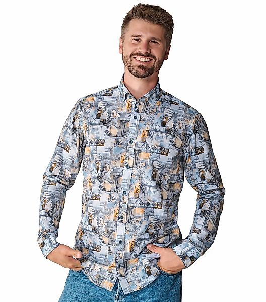 CASAMODA Langarmhemd "CASAMODA Freizeithemd Print" günstig online kaufen