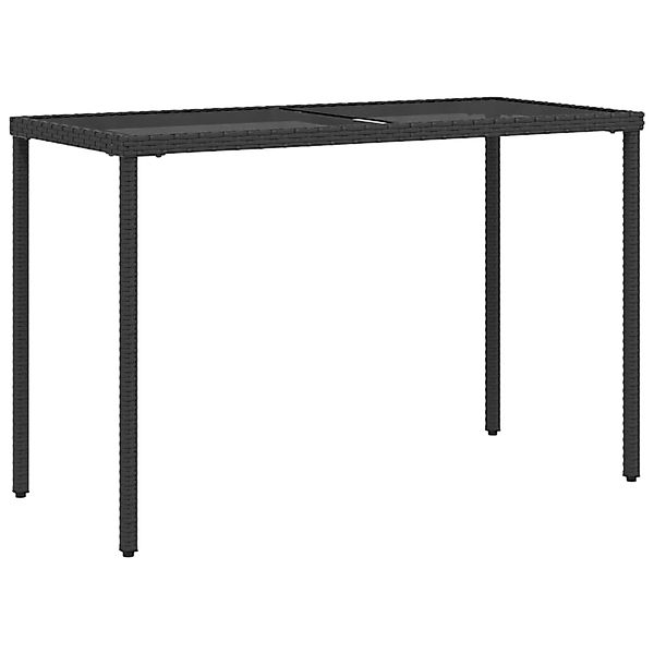 vidaXL Gartentisch mit Glasplatte Schwarz 115x54x74 cm Poly Rattan 365072 günstig online kaufen