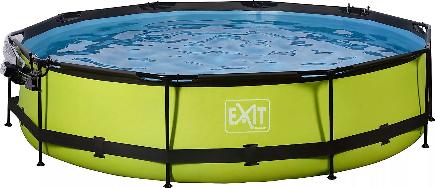 EXIT Lime Pool Grün ø 360 x 76 cm m. Filterpumpe u. Abdeckung günstig online kaufen