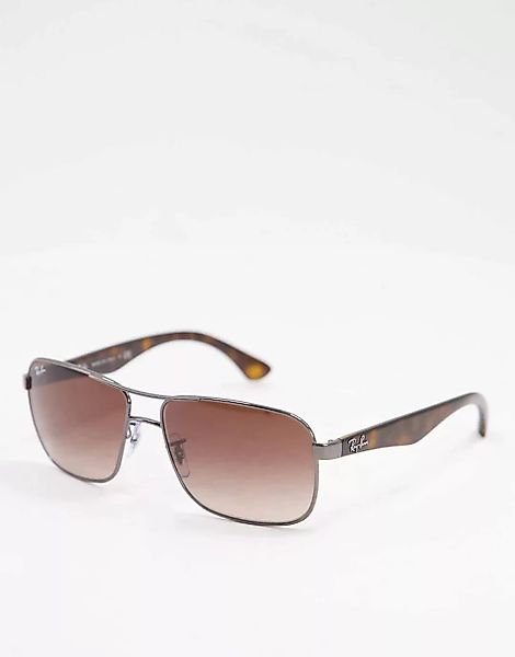 Ray-Ban – 0RB3516 – Sonnenbrille mit eckigen Gläsern-Braun günstig online kaufen