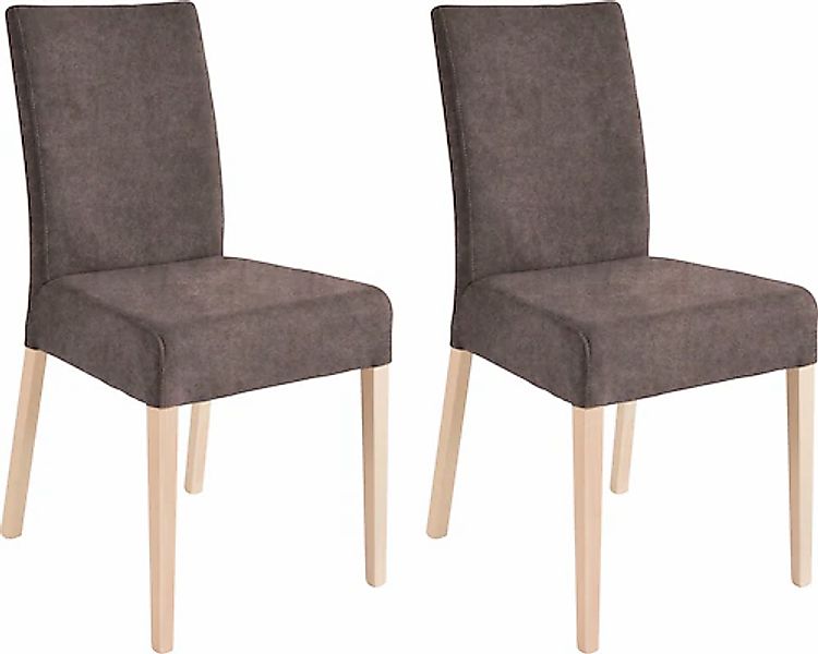 Home affaire 4-Fußstuhl »Umag« (Set) 2 Stk. Microfaser Sitz und Rücken gepo günstig online kaufen