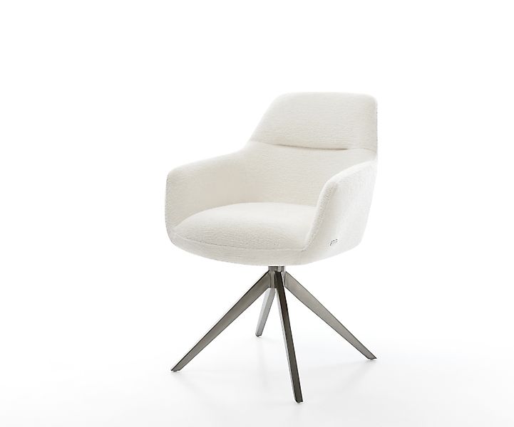 Drehstuhl Pejo-Flex Bouclé Soft Beige Kreuzgestell breit Graphit 360° drehb günstig online kaufen