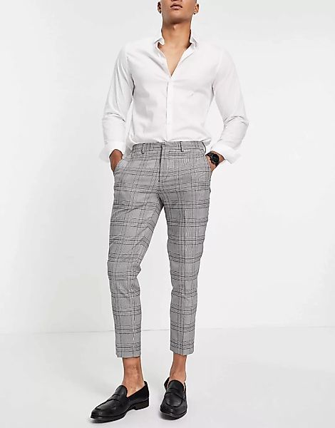 Selected Homme – Schmal geschnittene Anzughose in Weiß kariert günstig online kaufen